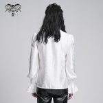 Devil Fashion Graveyard Vampire Cross Ruffle White Shirt
