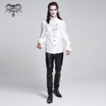 Devil Fashion Graveyard Vampire Cross Ruffle White Shirt