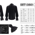 Devil Fashion Blood Lust Black Goth Vampire Chain Ruffle Shirt