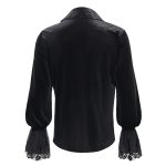 Devil Fashion Blood Lust Black Goth Vampire Chain Ruffle Shirt