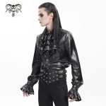 Devil Fashion Ruffle Goth Eyelet Shirt
