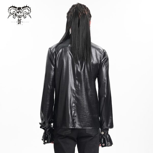 Devil Fashion Ruffle Goth Eyelet Shirt