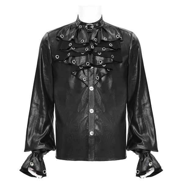 Devil Fashion Ruffle Goth Eyelet Shirt
