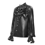 Devil Fashion Ruffle Goth Eyelet Shirt