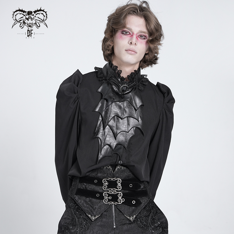 Devil Fashion Drakul Bat Gothic Ruffles Shirt