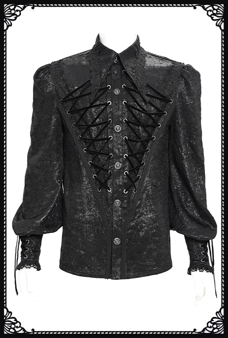 Devil Fashion Lucian Lace Detail Gothic Shirt