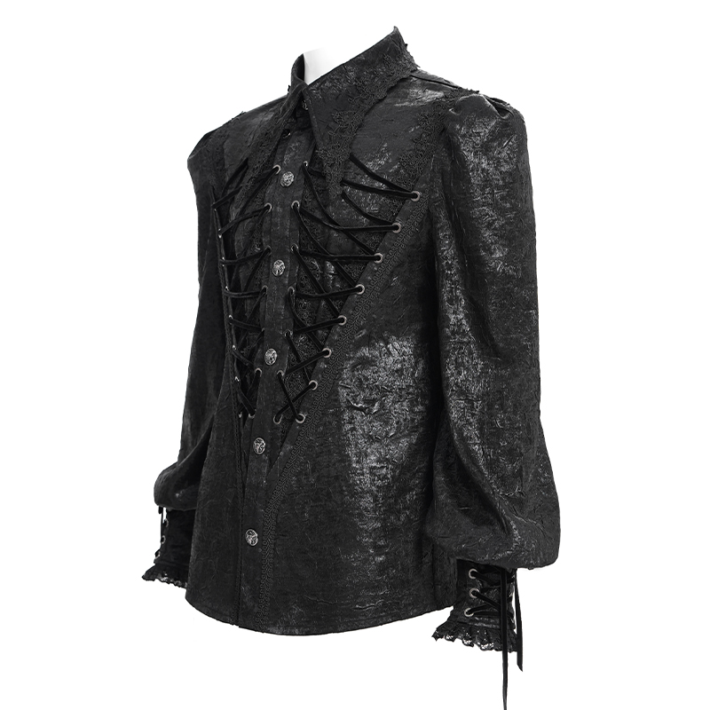 Devil Fashion Lucian Lace Detail Gothic Shirt