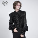 Devil Fashion Lucian Lace Detail Gothic Shirt