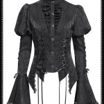 Devil Fashion Addams Bell Sleeves & Puff Shoulder Black Gothic Blouse