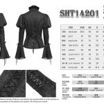 Devil Fashion Addams Bell Sleeves & Puff Shoulder Black Gothic Blouse