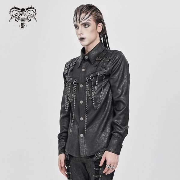 Devil Fashion Damned Gothic Shirt With Chains
