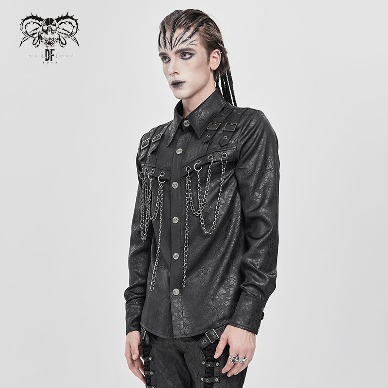 Devil Fashion Damned Gothic Shirt With Chains