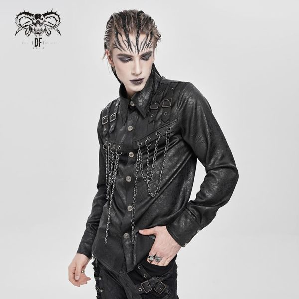 Devil Fashion Damned Gothic Shirt With Chains