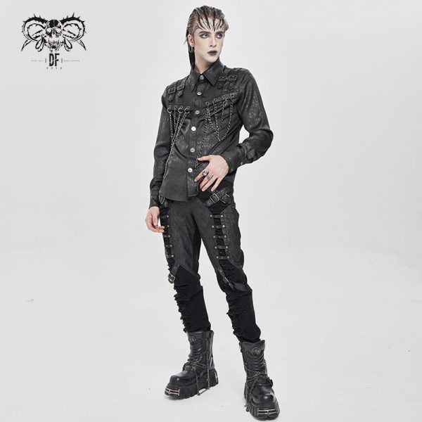 Devil Fashion Damned Gothic Shirt With Chains