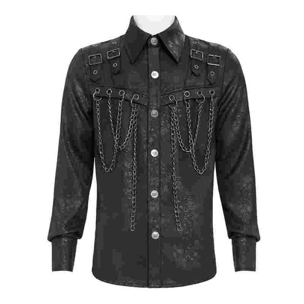 Devil Fashion Damned Gothic Shirt With Chains