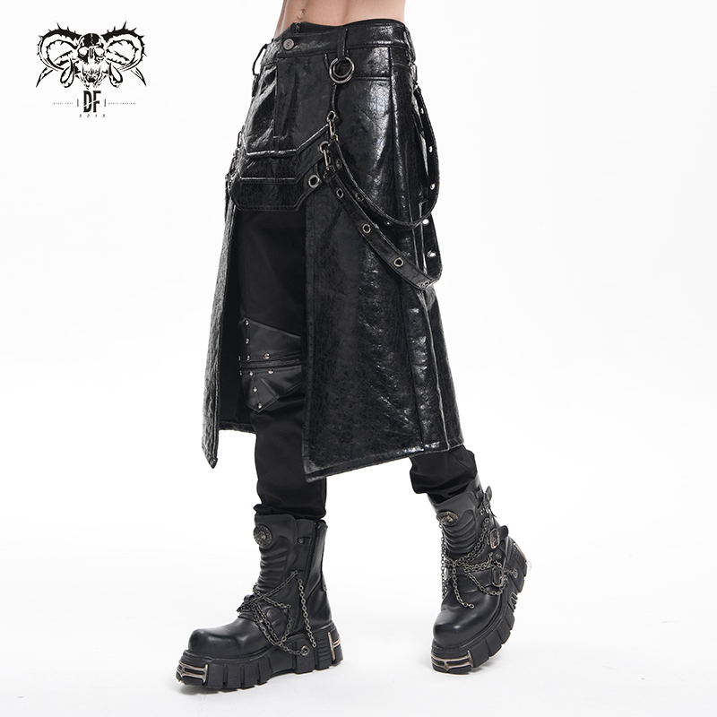 Devil Fashion Ivar Post-Apocalyptic Open Kilt Skirt With Straps