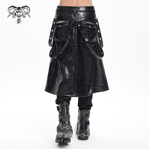 Devil Fashion Ivar Post-Apocalyptic Open Kilt Skirt With Straps