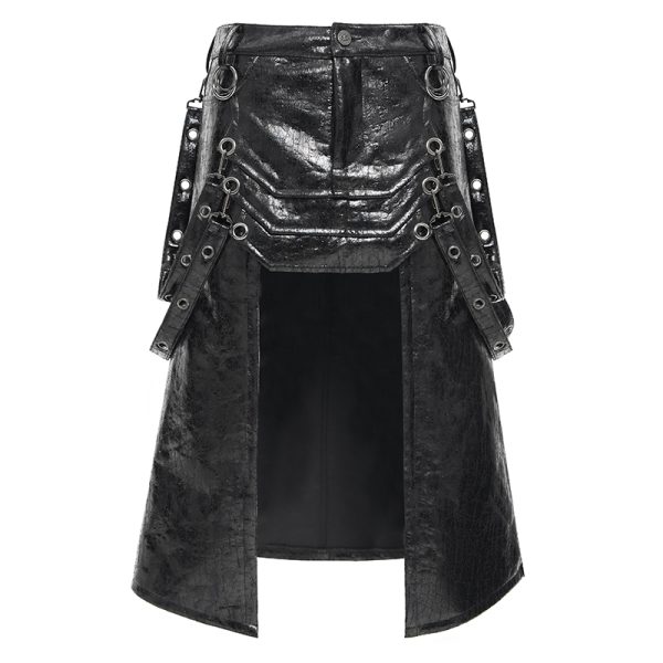 Devil Fashion Ivar Post-Apocalyptic Open Kilt Skirt With Straps