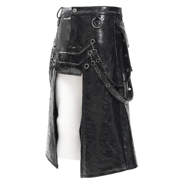 Devil Fashion Ivar Post-Apocalyptic Open Kilt Skirt With Straps