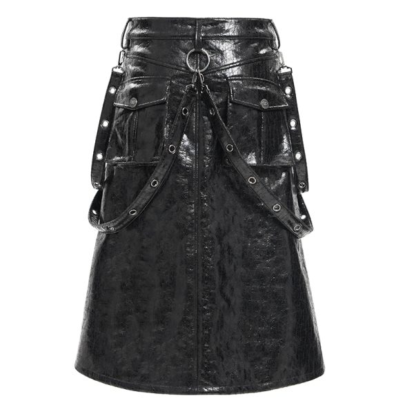Devil Fashion Ivar Post-Apocalyptic Open Kilt Skirt With Straps