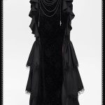 Devil Fashion Addams Cascade Velvet Gothic Skirt