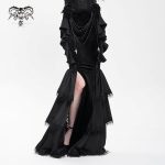 Devil Fashion Addams Cascade Velvet Gothic Skirt