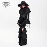 Devil Fashion Addams Cascade Velvet Gothic Skirt