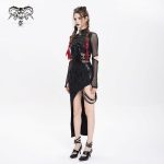 Devil Fashion Cyber Glitch Asymmetrical Sheer Dress