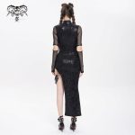 Devil Fashion Cyber Glitch Asymmetrical Sheer Dress