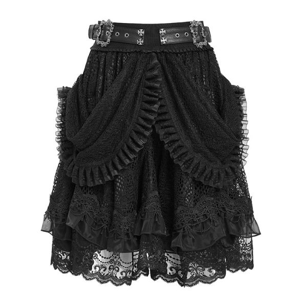 Devil Fashion Draculaura Lace Gothic Skater Skirt