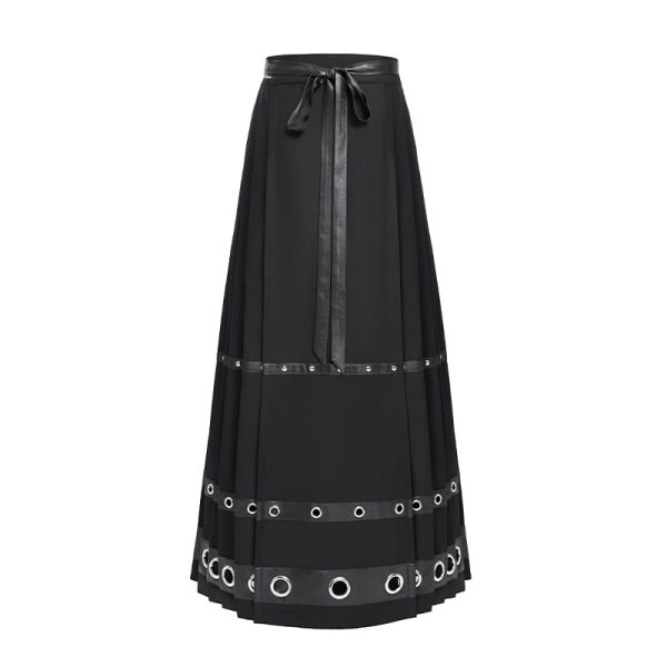 Devil Fashion Ritual Pentagram Pleated Long Gothic Skirt