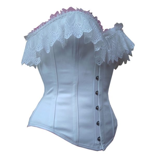 SaiSai Amelie White Frilly Overbust Corset