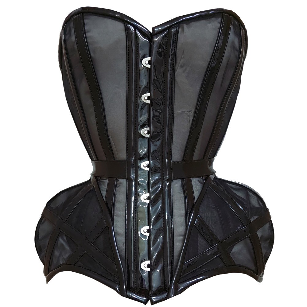 SaiSai Cage Me Sheer PVC Corset With Hip Panel