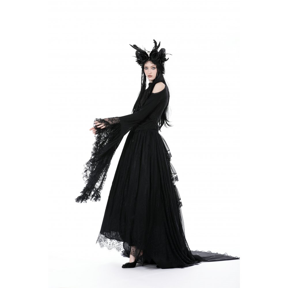 Dark In Love For The Drama Gothic Bell Sleeve Top