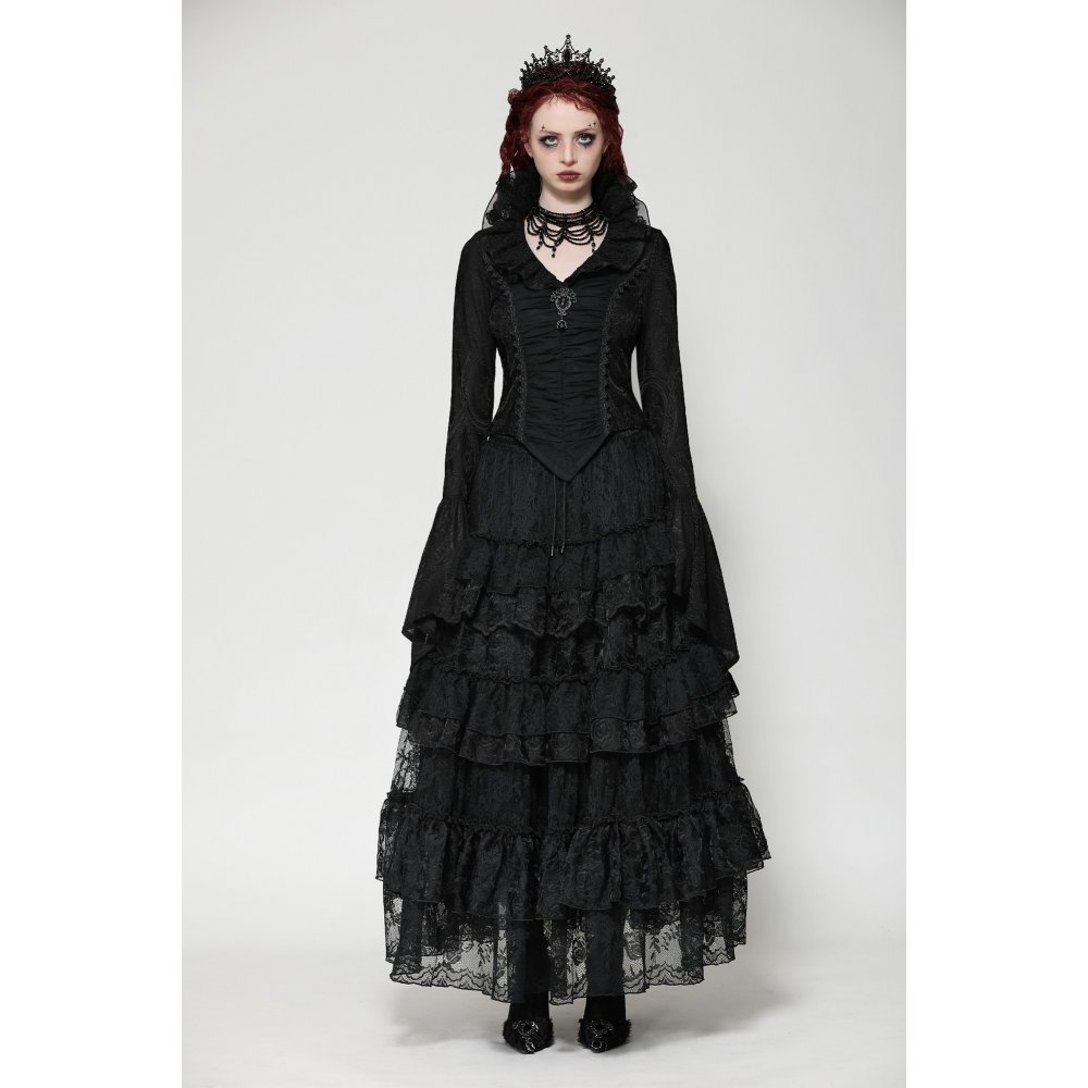Dark In Love Alina Victorian Collar Gothic Bell Sleeves Top