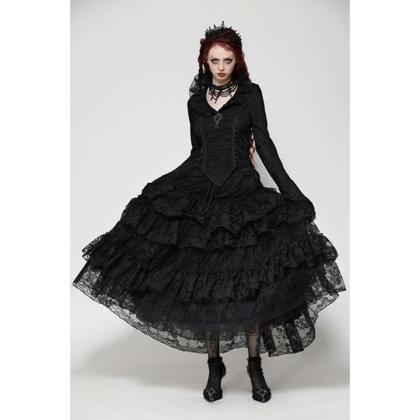 Dark In Love Alina Victorian Collar Gothic Bell Sleeves Top