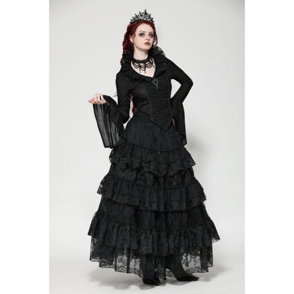 Dark In Love Alina Victorian Collar Gothic Bell Sleeves Top