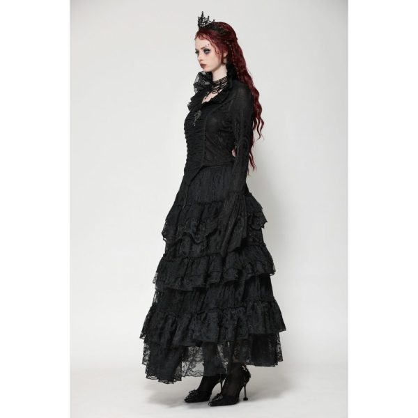 Dark In Love Alina Victorian Collar Gothic Bell Sleeves Top