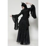 Dark In Love Syrena Cross Bell Sleeves Black Gothic Top