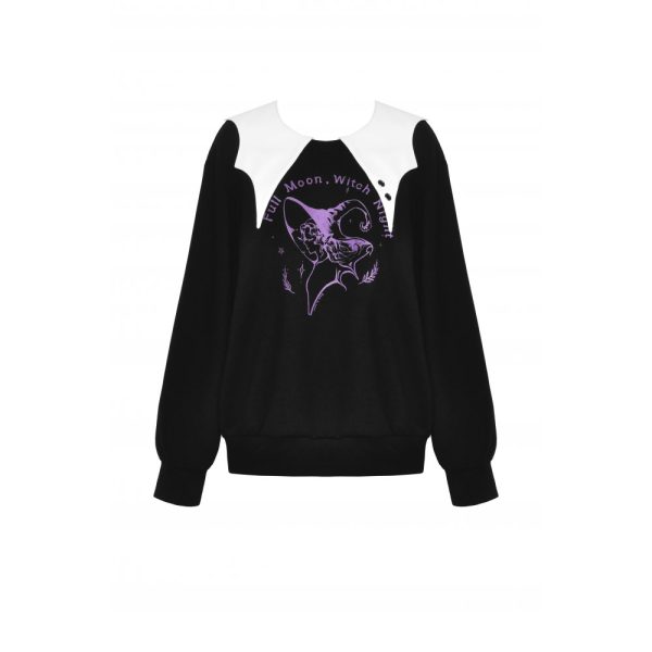 Dark In Love Witch Night Sweater With Collar Detail