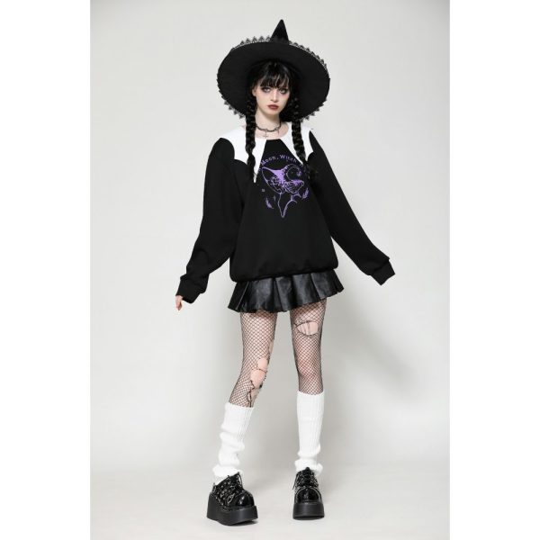 Dark In Love Witch Night Sweater With Collar Detail