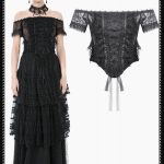 Dark In Love Lacuna Bardot Lace Gothic Top