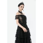 Dark In Love Lacuna Bardot Lace Gothic Top