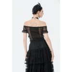 Dark In Love Lacuna Bardot Lace Gothic Top