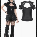 Dark In Love Kalissa But Out Studs & Cross Gothic Top