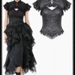 Dark In Love Ophelia Frilly Gothic Mock Neck Cut Out Top