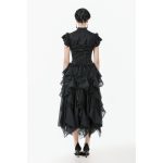 Dark In Love Ophelia Frilly Gothic Mock Neck Cut Out Top