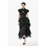 Dark In Love Ophelia Frilly Gothic Mock Neck Cut Out Top