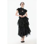 Dark In Love Ophelia Frilly Gothic Mock Neck Cut Out Top