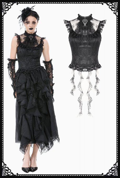 Dark In Love Arabelle Ruffle Gothic Top